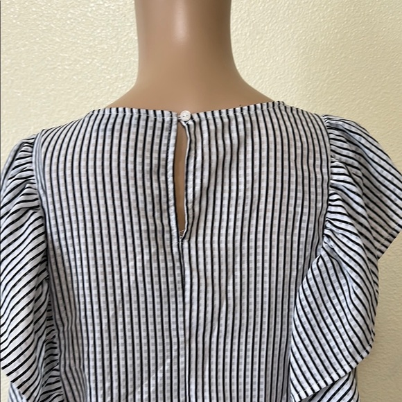 Zac & Rachel- Striped Ruffle Sleeve Tie-Front Top - Picture 7 of 11